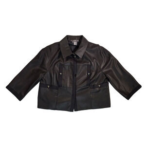 Per Se Women's Size 12 Black Fashion Jacket Blazer Raglan Sleeve Unique Elements